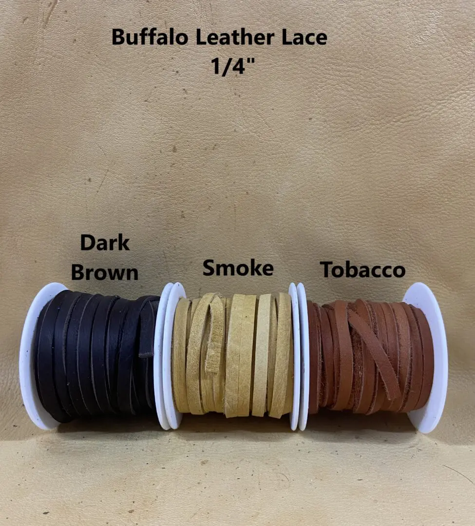 Buffalo Leather/American Bison Lace Spool Roll 1/4 x 25' continuous Lace  E-9 - Kentucky Leather and Hides